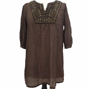 KARLIE Tunic Beaded Coverup Tunic Size Medium